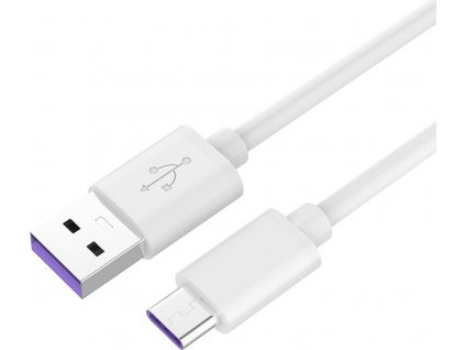 Kábel USB PREMIUMCORD 3.1 C/M - USB 2.0 A/M, super rýchle nabíjanie 5A, biela, 1m