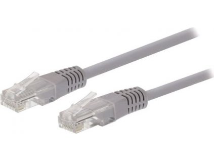 C-TECH patchcord Cat5e, UTP, sivý, 0,5 m