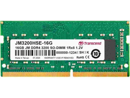 SODIMM DDR4 16GB 3200MHz TRANSCEND 1Rx8 2Gx8 CL22 1.2V