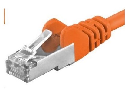 PREMIUMCORD Patch kábel CAT6a S-FTP, RJ45-RJ45, AWG 26/7 0,25m oranžový