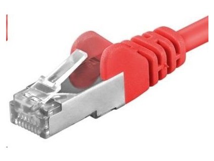 PREMIUMCORD Patch kábel CAT6a S-FTP, RJ45-RJ45, AWG 26/7 0,25m červený