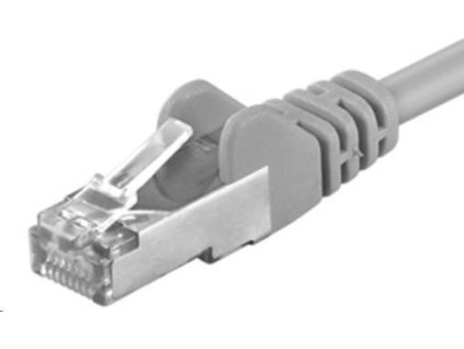 PREMIUMCORD Patch kábel CAT6a S-FTP, RJ45-RJ45, AWG 26/7 0,5m sivý
