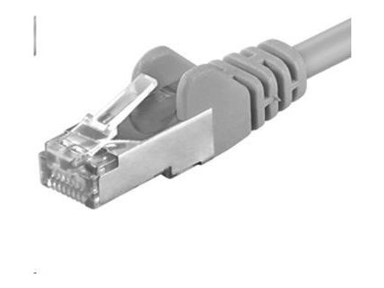 PREMIUMCORD Patch kábel CAT6a S-FTP, RJ45-RJ45, AWG 26/7 1m sivý