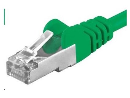 PREMIUMCORD Patch kábel CAT6a S-FTP, RJ45-RJ45, AWG 26/7 1,5m zelený