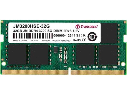 SODIMM DDR4 32GB 3200MHz TRANSCEND 2Rx8 2Gx8 CL22 1.2V