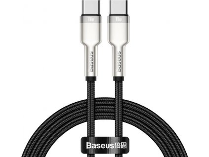 Baseus Cafule Series Nabíjací/datový kábel USB-C samec na USB-C samec s kovovými koncovkami 100W 1m, čierny