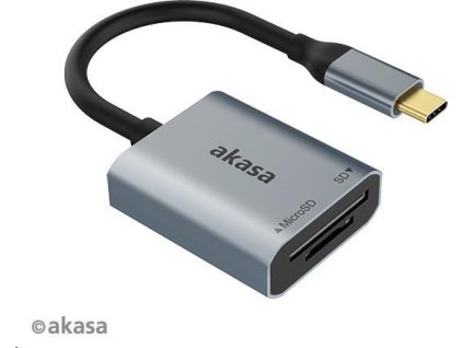 Čítačka kariet AKASA AK-CR-10BK (SD, microSD), externá, USB 3.2 Typ C