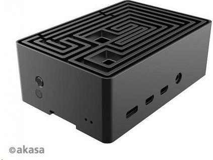 Puzdro AKASA Maze, pre Raspberry Pi 4, hliník, čierne