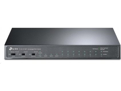 TP-Link CCTV switch TL-SL1311MP (8x100Mb/s, 2xGbE uplink, 1xSFP, 8xPoE+, 124W, fanless)