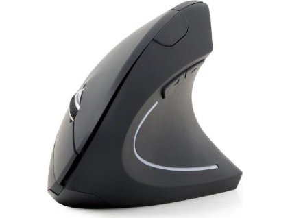 GEMBIRD ergonomická vertikálna myš, 1600dpi, 6 tlačidlová, bezdrôtová, USB, čierna