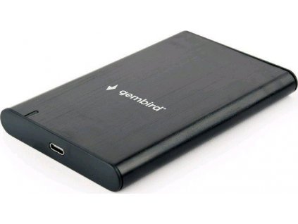 Externý box GEMBIRD pre 2,5" disky, USB 3.1, typ C, brúsený hliník, čierna