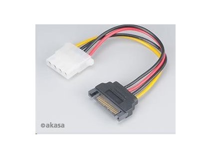 AKASA kábel SATA redukcia napájania na 4pin Molex, 15cm, 2ks v balení