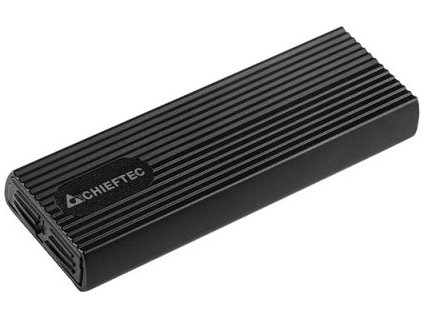 Vonkajší rám CHIEFTEC pre M.2 PCIe NVMe/S-ata SSD Enclosure Tool-Less, s konektorom USB typu C, čierna