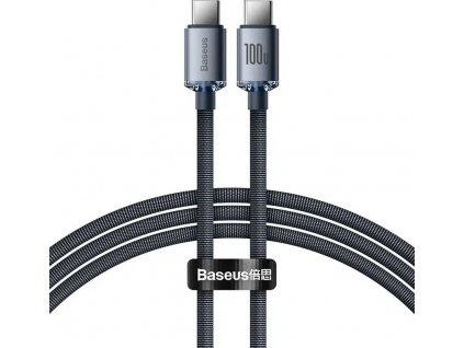 Baseus Crystal Shine Series USB-C / USB-C 100W nabíjací / dátový kábel 1,2 m, čierny
