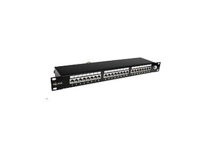 Solarix Patch panel 24 x RJ45 CAT6 STP čierny 1U SX24-6-STP-BK