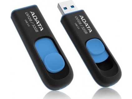 ADATA Flash disk 32GB UV128, USB 3.1 Dash Drive (R:40/W:25 MB/s) čierna/modrá