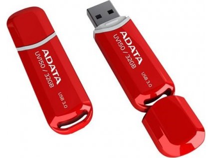 ADATA Flash disk 32GB UV150, USB 3.1 disk Dash Drive (R:90/W:20 MB/s) červený