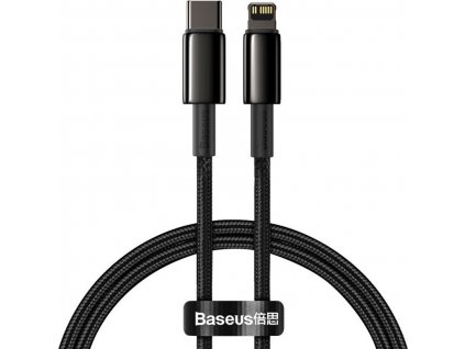 Baseus Tungsten Gold Rýchlonabíjací / dátový kábel USB-C na Lightning PD 20W 2m, čierny