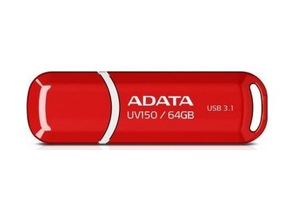 ADATA Flash Disk 64GB UV150, USB 3.1 disk Dash Drive (R:90/W:20 MB/s) červený