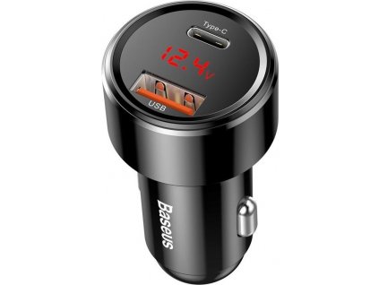 Baseus Magic Series PPS Duálny adaptér do auta USB-A QC + USB-C PD 45W, čierny