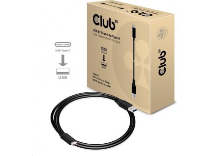 Kábel USB Club3D 3.1 Type-C na USB 3.1 Typ A, 10Gbps Power Delivery 60W (M/M), 1m