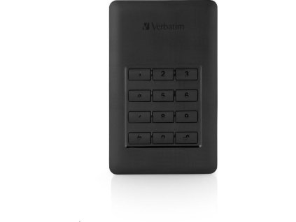 VERBATIM HDD 2.5" 2 TB vrátane.KEYPAD USB3.1 USB 3.0 GDPR