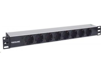 Intellinet 19" 1.5U Rackmount 8-Way Power Strip - nemecký typ, distribučný panel, 8x DE zásuvka, 1.6 m kábel