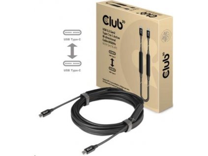 Kábel USB Club3D 3.2 Gen2 Type-C to C Active Bi-directional (M/M) 8K60Hz, 5m