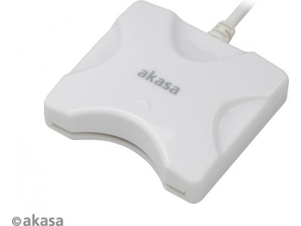 Čítačka kariet AKASA AK-CR-03WHV2 externá, USB 2.0, podpora elektronického preukazu a karty SMART, biela