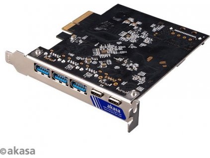 Sieťová karta AKASA USB 3.2 Karta HOST, 10Gbps USB 3.2 Hostiteľská karta typu C a typu A na PCIe 2. generácie
