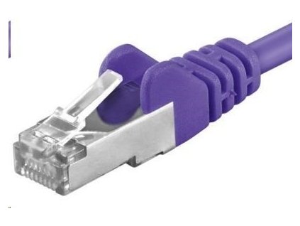 PREMIUMCORD Patch kábel CAT6a S-FTP, RJ45-RJ45, AWG 26/7 10m fialový