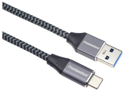PREMIUMCORD USB-C na USB 3.0 A (USB 3.1 generácia 1, 3A, 5Gbit/s) 3m opletenie