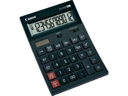 stolová kalkulačka CANON AS-1200, 12 miest, solárne napájanie + batérie
