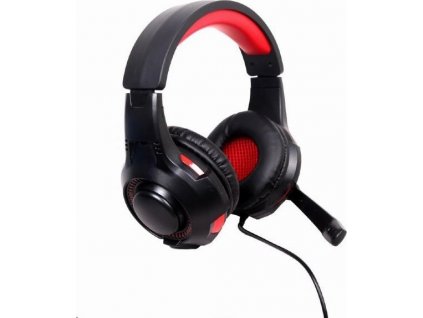 GEMBIRD sluchátka s mikrofonem GHS-U-5.1-01, gaming, 5.1 surround, černo-červená, USB