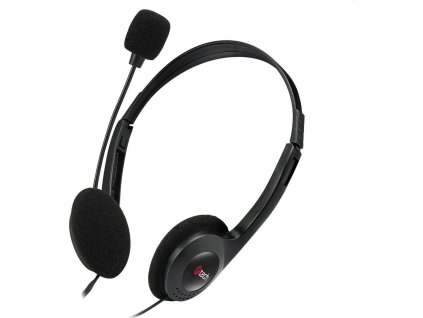C-TECH Sluchátka s mikrofonem MHS-03E, černá