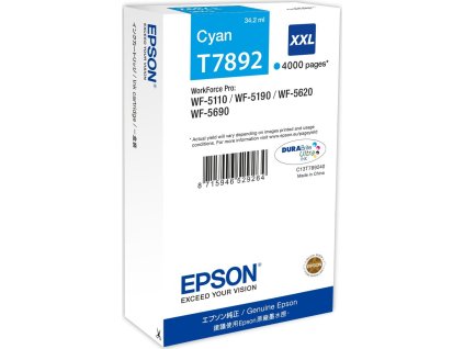kazeta EPSON WorkForce WF-5620,5690,5190,5000 seria cyan XXL (4000 str.)