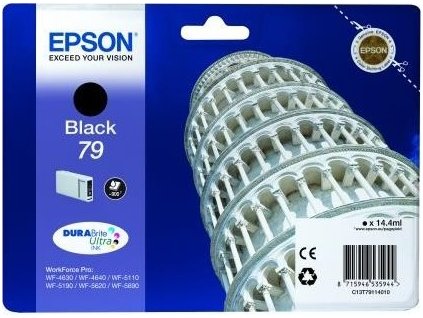 Čierna atramentová kazeta EPSON série WF-5xxx "Pisa" 79 Black (14,4 ml)