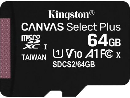 Kingston 64GB micSDXC Canvas Select Plus 100R A1 C10 - 1 ks