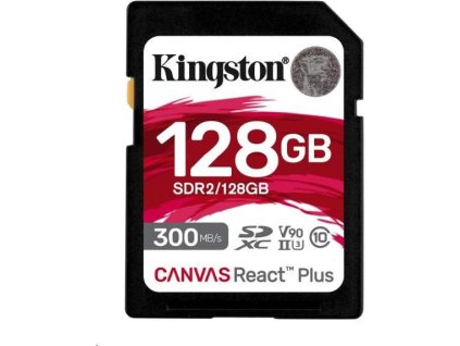 Kingston 128GB Canvas React Plus SDXC UHS-II 300R/260W U3 V90 pre Full HD/4K/8K