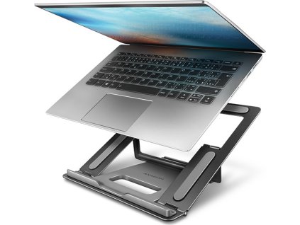 AXAGON STND-L, kovový stojan pre notebooky 10"-17.3", 4 nastaviteľné výšky, sivý