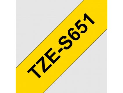 BROTHER TZES651 - kazeta TZ šířky 24mm, extrémně adhesivní lamino TZE-S651, žlutá/černé písmo