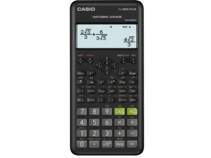 CASIO kalkulačka FX 82ES PLUS 2E, černá, školní, desetimístná