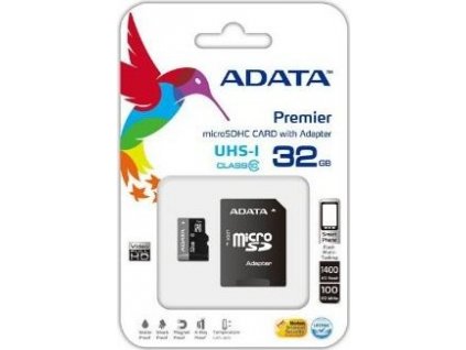 Pamäťová karta ADATA Premier micro SDHC karta 32GB UHS-I U1 Class 10 + adaptér