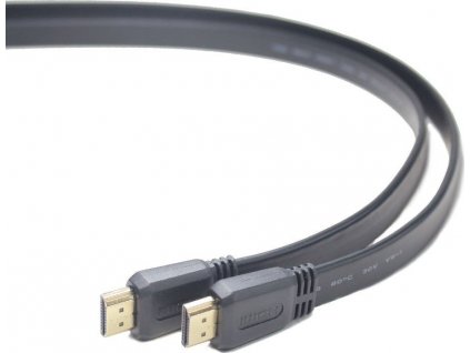 kábel HDMI/M - HDMI/M 1.4 dĺžka 1,8m, CABLEXPERT plochý kábel, čierny