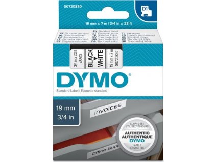 páska DYMO 45803 D1 Black On White Tape (19mm)