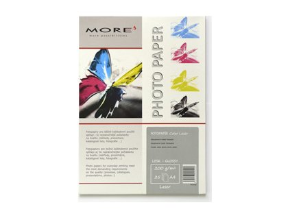 papier MORE COLOR LASER lesklý 25ks/A4 200g laser