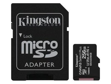 Pamäťová karta Kingston Canvas Select Plus microSDXC 256GB Class 10 UHS-I 100/10 MB/s (+ adaptér)
