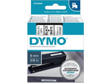 páska DYMO 40913 D1 Black On White Tape (9mm)