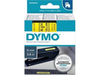 páska DYMO 40918 D1 Black On Yellow Tape (9mm)