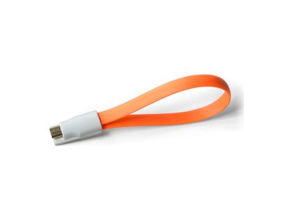 Mini Magnetický USB nabíjací kábel oranžový 225mm BELLAPROX s microUSB konektorom